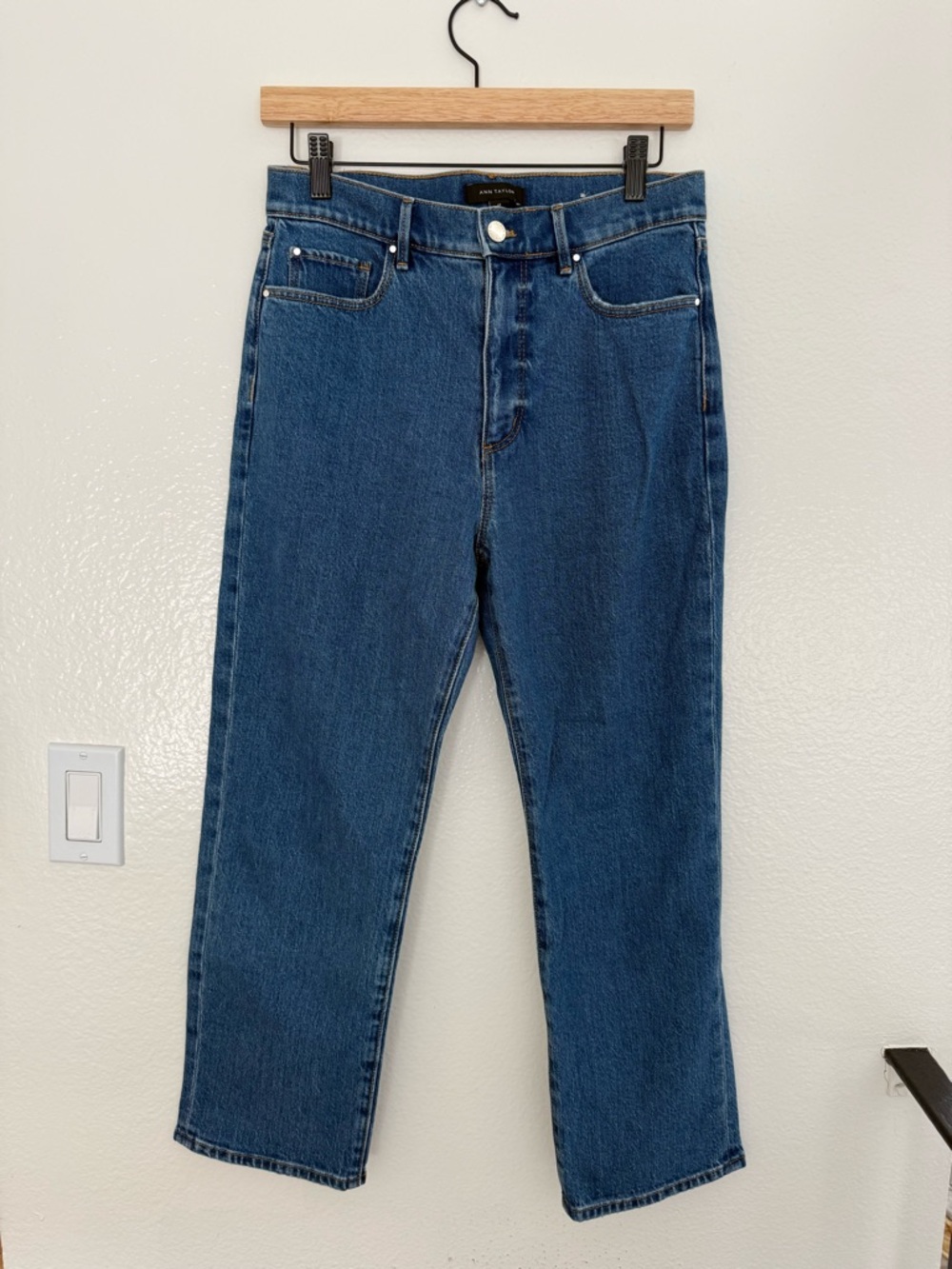 Ann Taylor Medium Blue High-Rise Straight Jeans